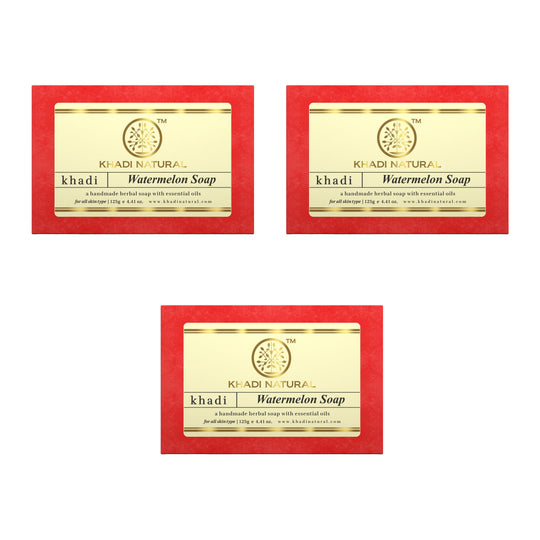 Khadi Natural Herbal Watermelon Soap Combo Pack Of 3 – 125gm Each - Buy from Indicrest