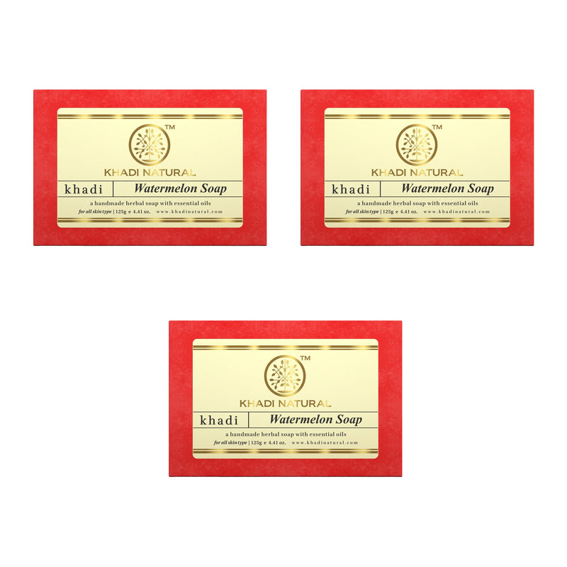 Khadi Natural Herbal Watermelon Soap Combo Pack Of 3 – 125gm Each - Buy from Indicrest