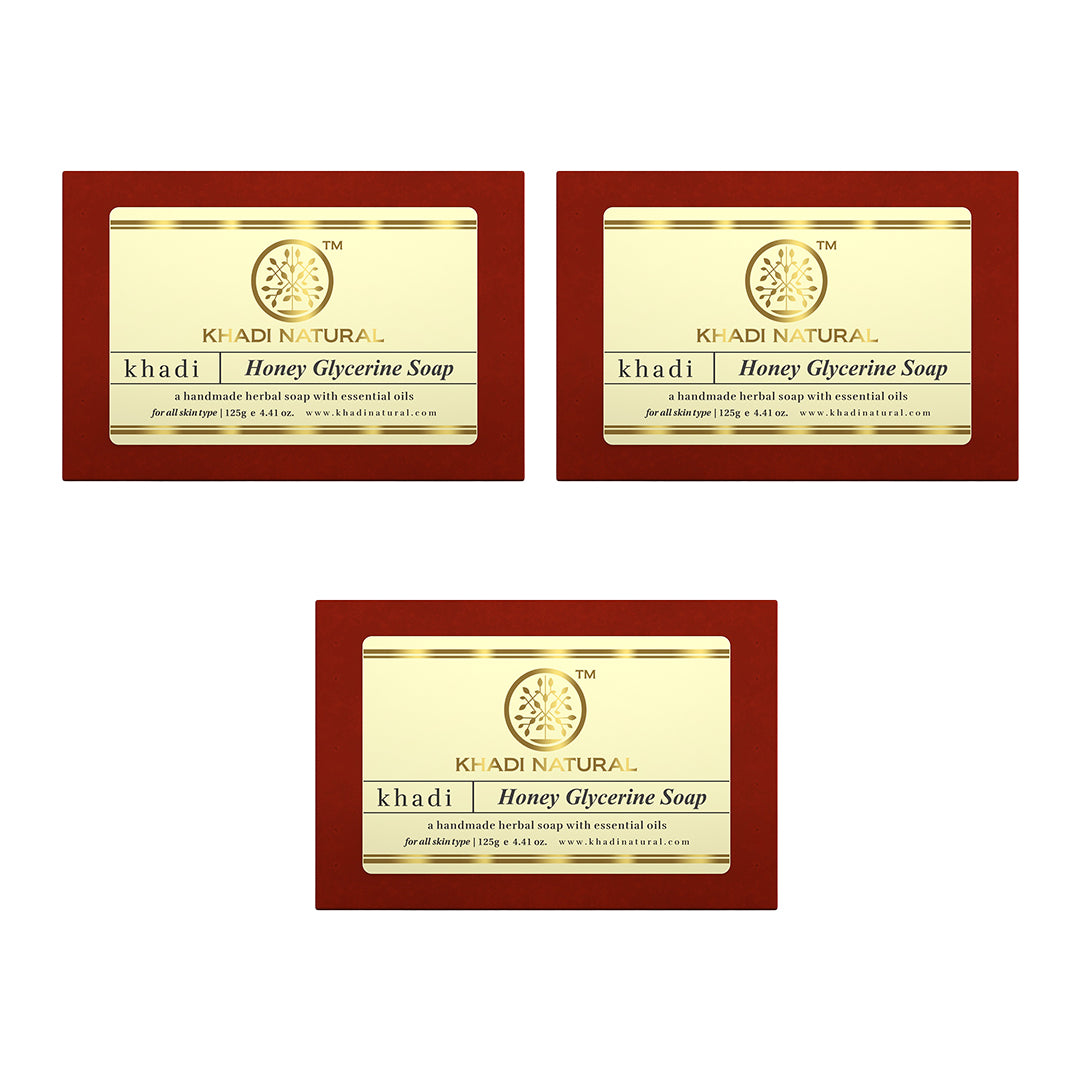 Khadi Natural Honey Glycerine Soap Combo Pack Of 3 – 125gm Each - Buy from Indicrest