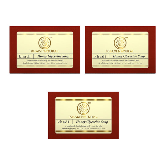 Khadi Natural Honey Glycerine Soap Combo Pack Of 3 – 125gm Each - Buy from Indicrest