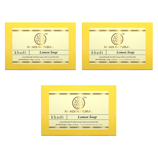 Khadi Natural Herbal Lemon Soap Combo Pack Of 3 – 125gm Each - Buy from Indicrest