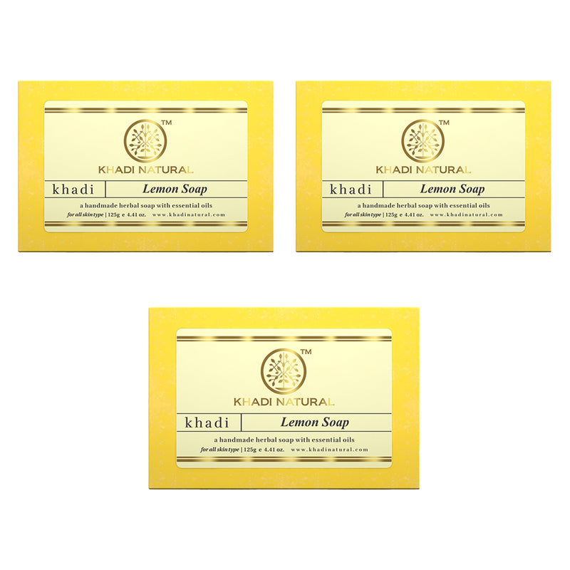 Khadi Natural Herbal Lemon Soap Combo Pack Of 3 – 125gm Each - Buy from Indicrest