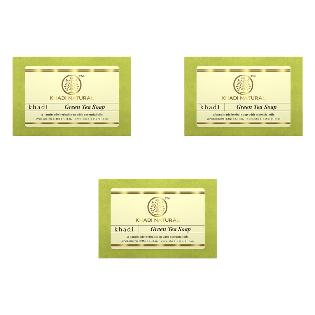 Khadi Natural Green Tea Soap Combo Pack Of 3 – 125gm Each - Buy from Indicrest
