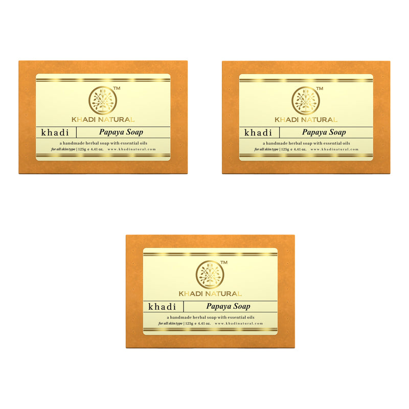 Khadi Natural Papaya Soap Combo Pack Of 3 – 125gm Each - Buy from Indicrest