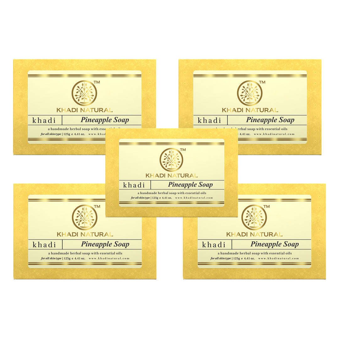 Khadi Natural Pineapple Soap Combo Pack Of 5 – 125gm Each - Buy from Indicrest
