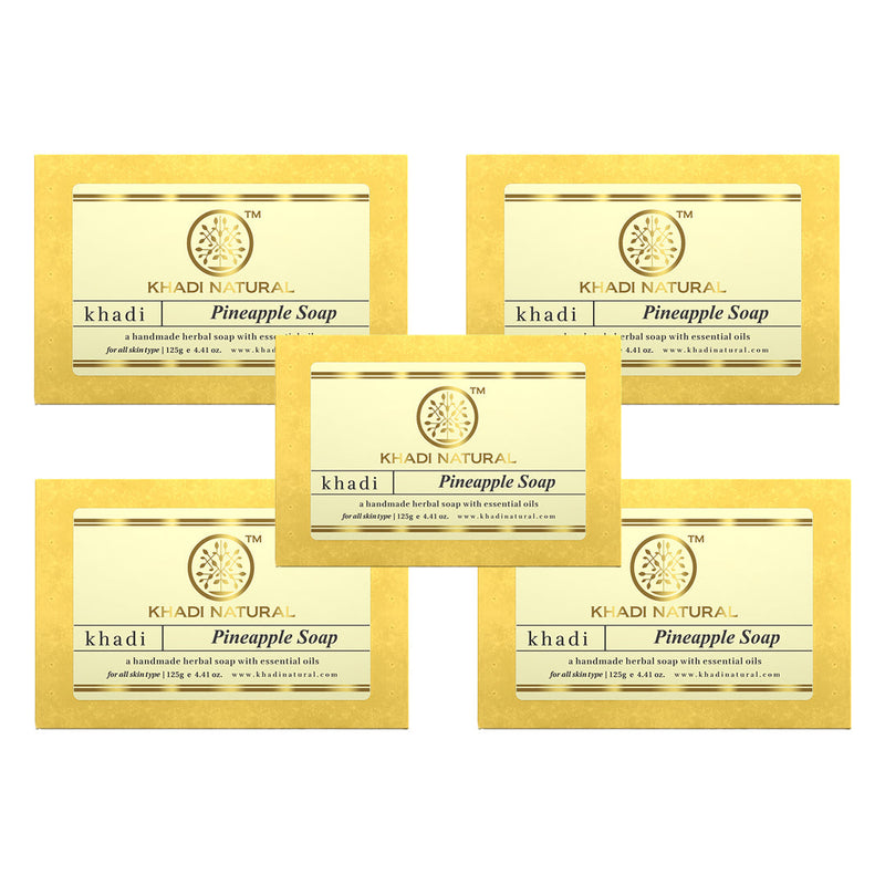 Khadi Natural Pineapple Soap Combo Pack Of 5 – 125gm Each - Buy from Indicrest