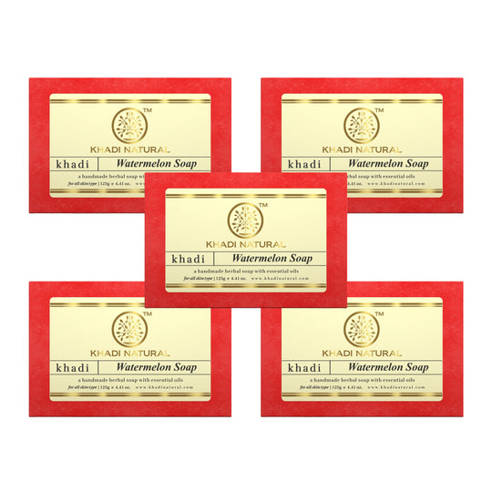 Khadi Natural Herbal Watermelon Soap Combo Pack Of 5 – 125gm Each - Buy from Indicrest