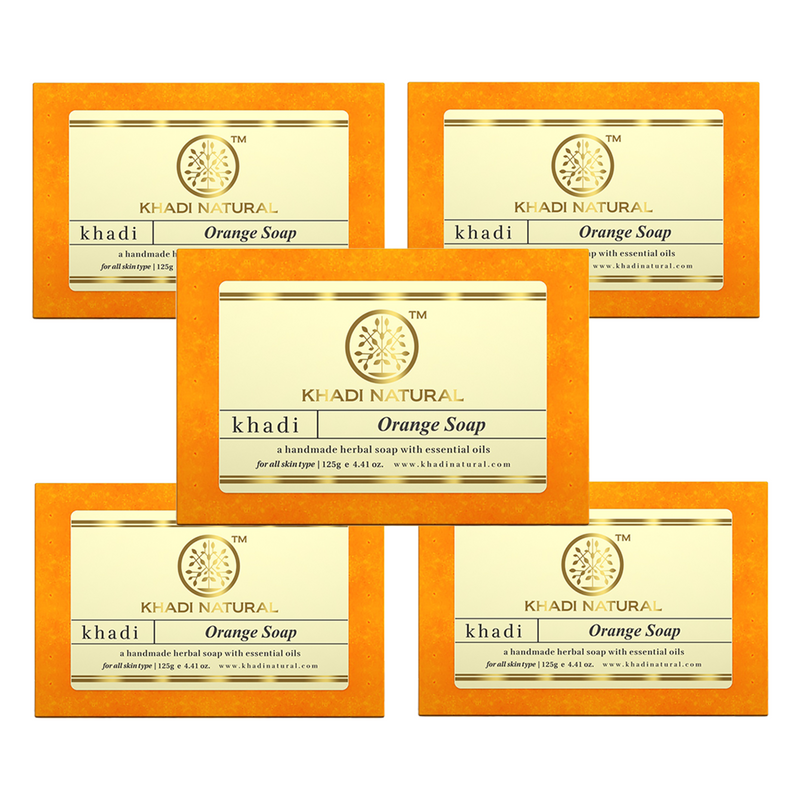 Khadi Natural Orange Soap Combo Pack Of 5 – 125gm Each - Buy from Indicrest