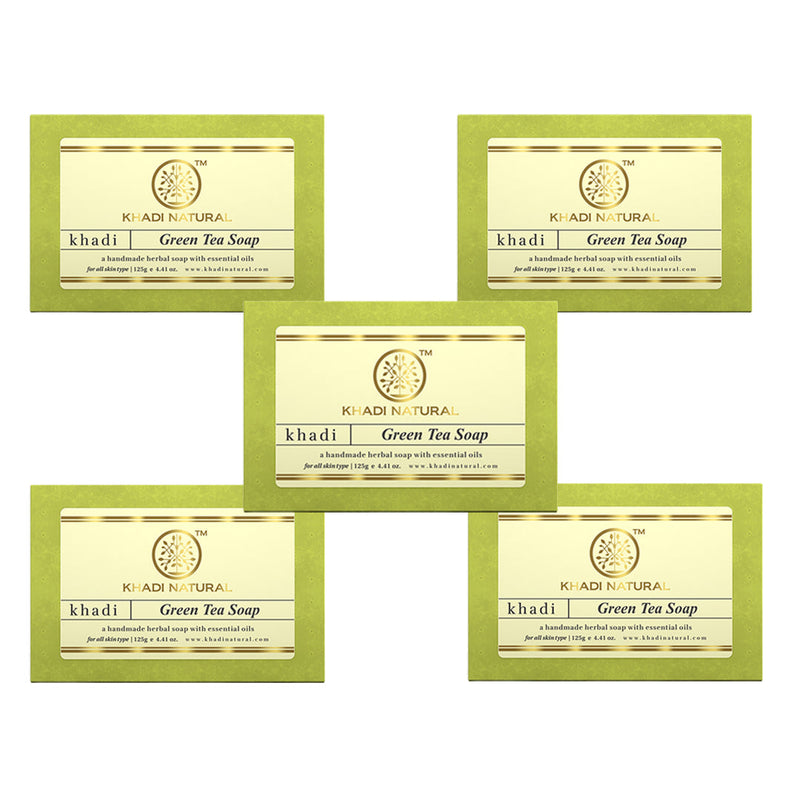 Khadi Natural Green Tea Soap Combo Pack Of 5 – 125gm Each - Buy from Indicrest