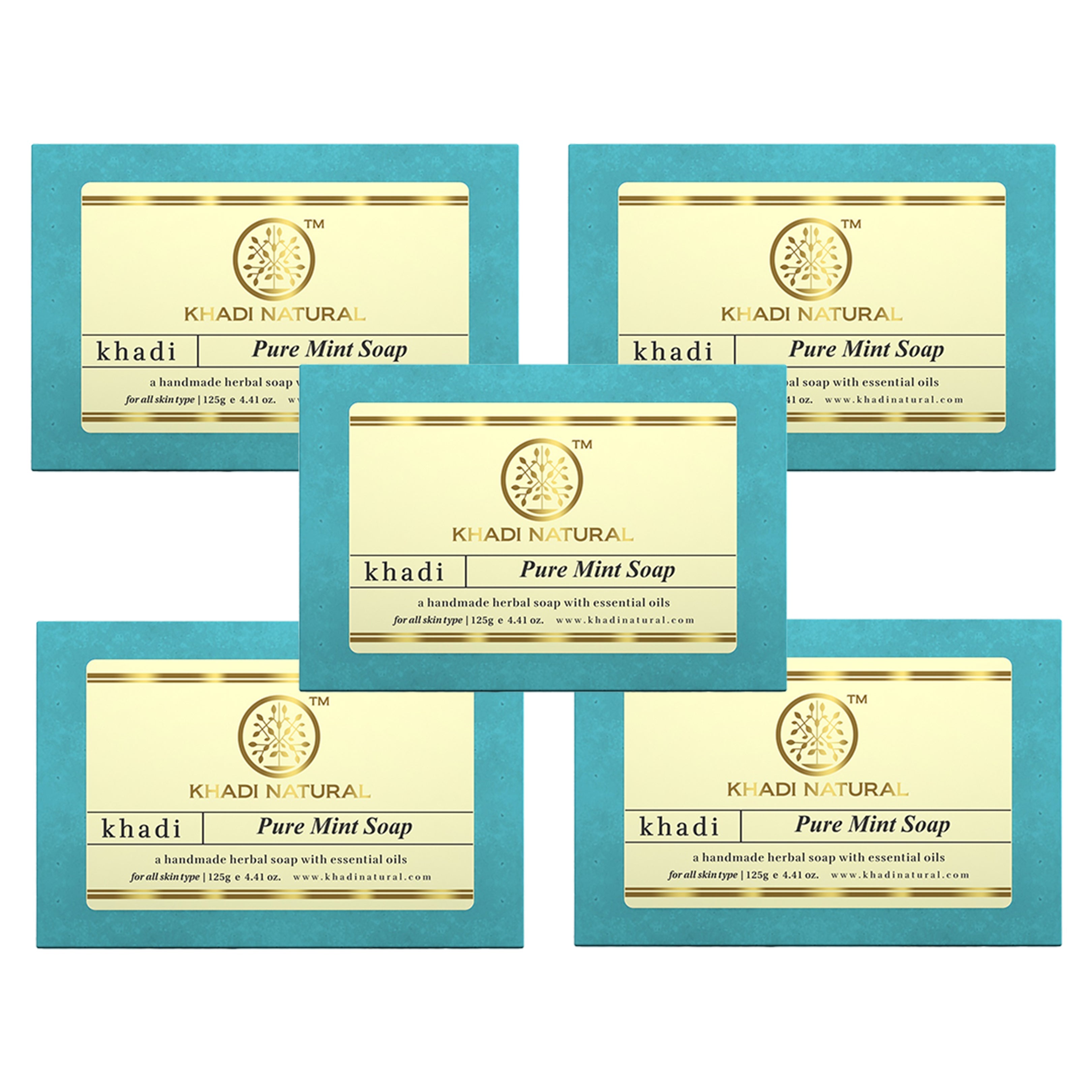 Khadi Natural Pure Mint Soap Combo Pack Of 5 – 125gm Each - Buy from Indicrest