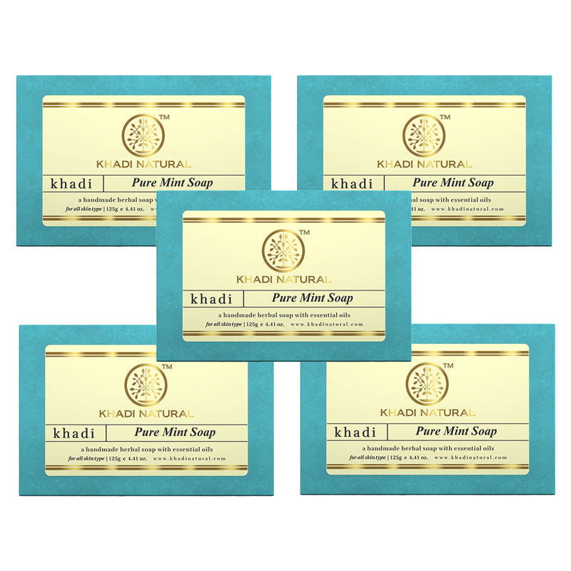 Khadi Natural Pure Mint Soap Combo Pack Of 5 – 125gm Each - Buy from Indicrest