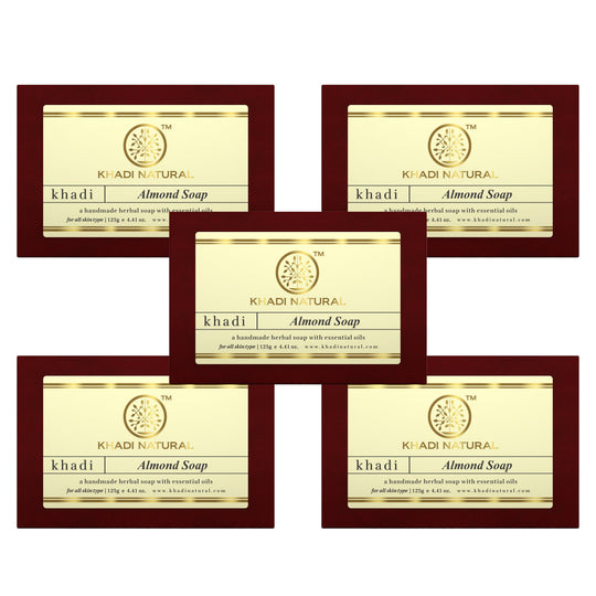 Khadi Natural Almond Soap Combo Pack Of 5 – 125gm Each - Buy from Indicrest