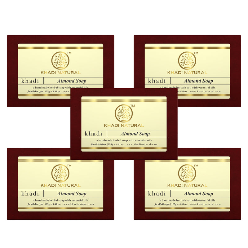 Khadi Natural Almond Soap Combo Pack Of 5 – 125gm Each - Buy from Indicrest