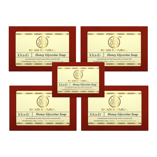 Khadi Natural Honey Glycerine Soap Combo Pack Of 5 – 125gm Each - Buy from Indicrest