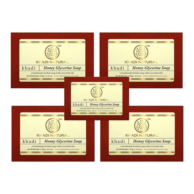 Khadi Natural Honey Glycerine Soap Combo Pack Of 5 – 125gm Each - Buy from Indicrest