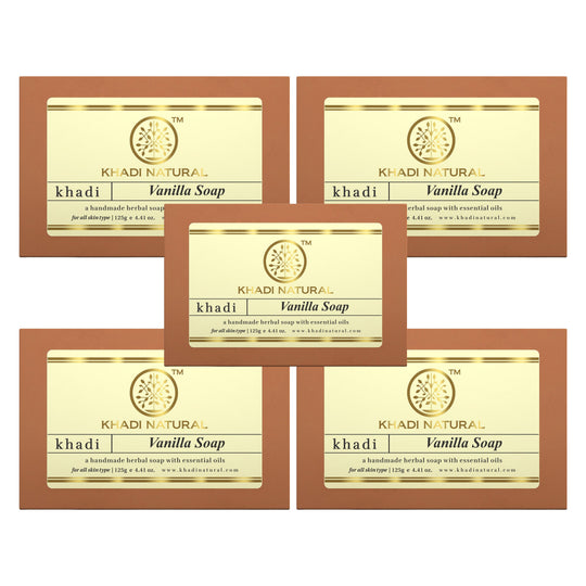 Khadi Natural Vanilla Soap Combo Pack Of 5 – 125gm Each - Buy from Indicrest