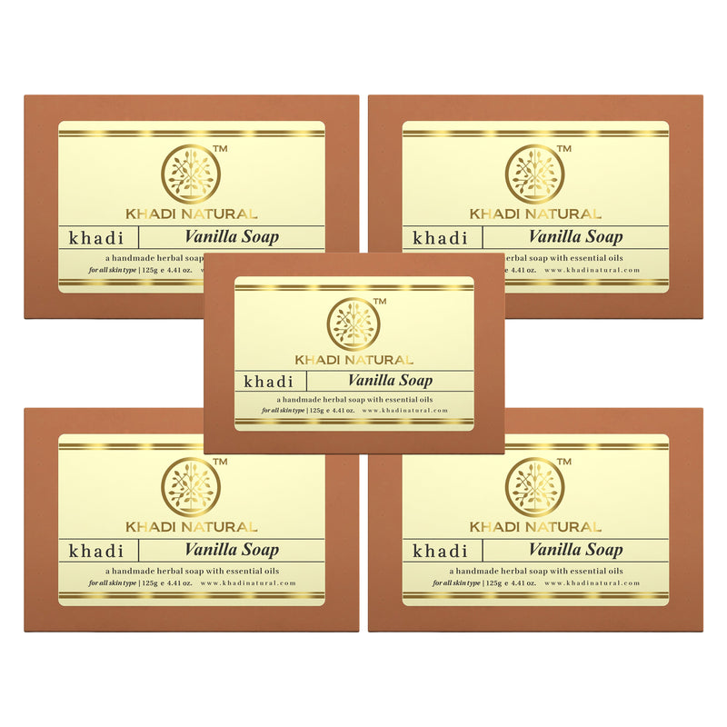Khadi Natural Vanilla Soap Combo Pack Of 5 – 125gm Each - Buy from Indicrest