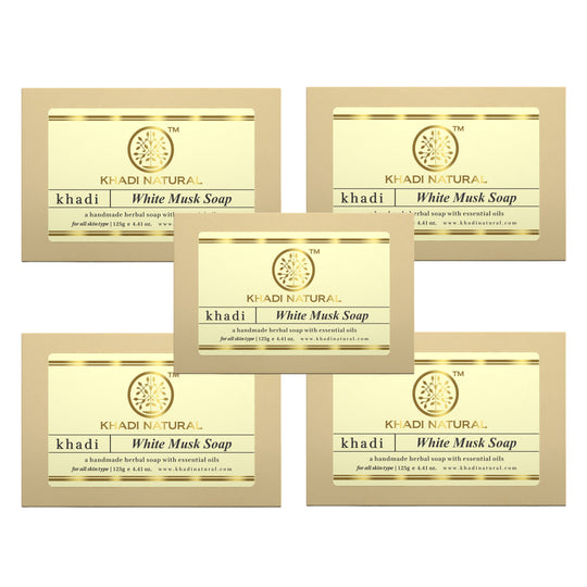Khadi Natural Herbal White Musk Soap Combo Pack Of 5 – 125gm Each - Buy from Indicrest