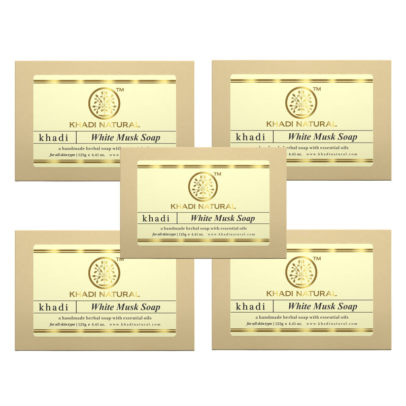 Khadi Natural Herbal White Musk Soap Combo Pack Of 5 – 125gm Each - Buy from Indicrest