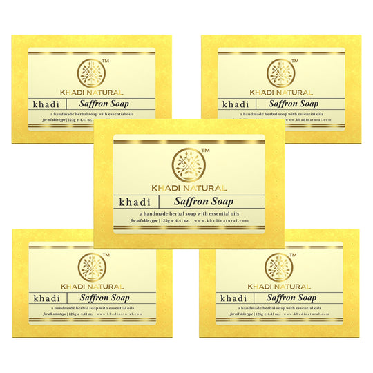 Khadi Natural Saffron Soap Combo Pack Of 5 – 125gm Each - Buy from Indicrest