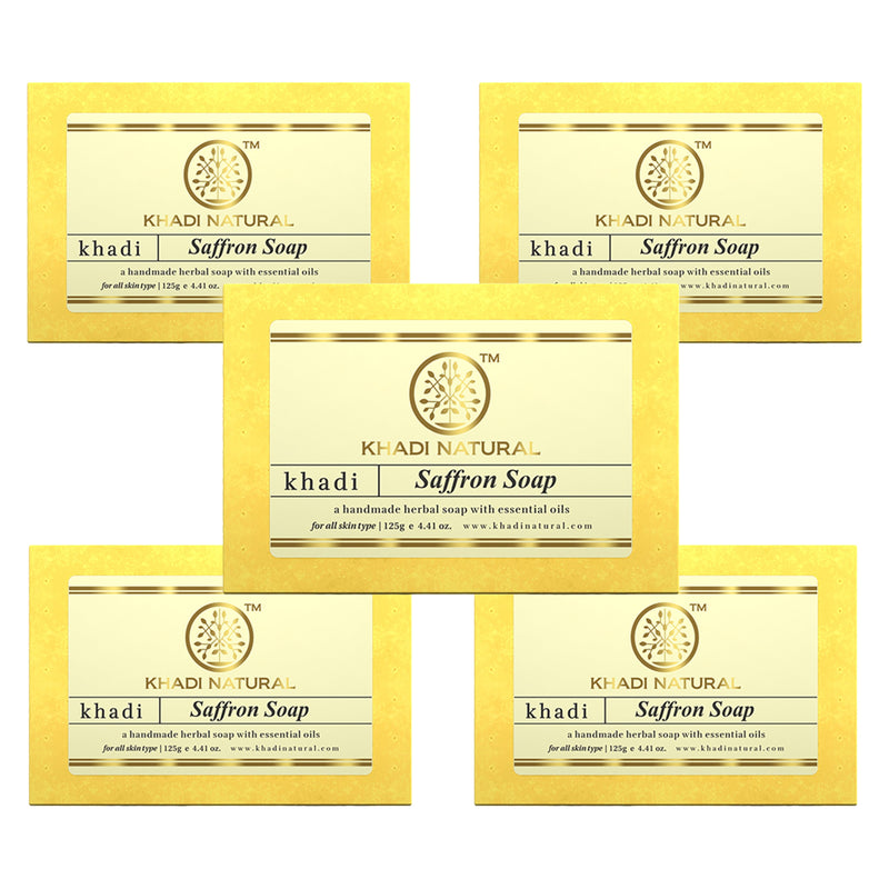 Khadi Natural Saffron Soap Combo Pack Of 5 – 125gm Each - Buy from Indicrest