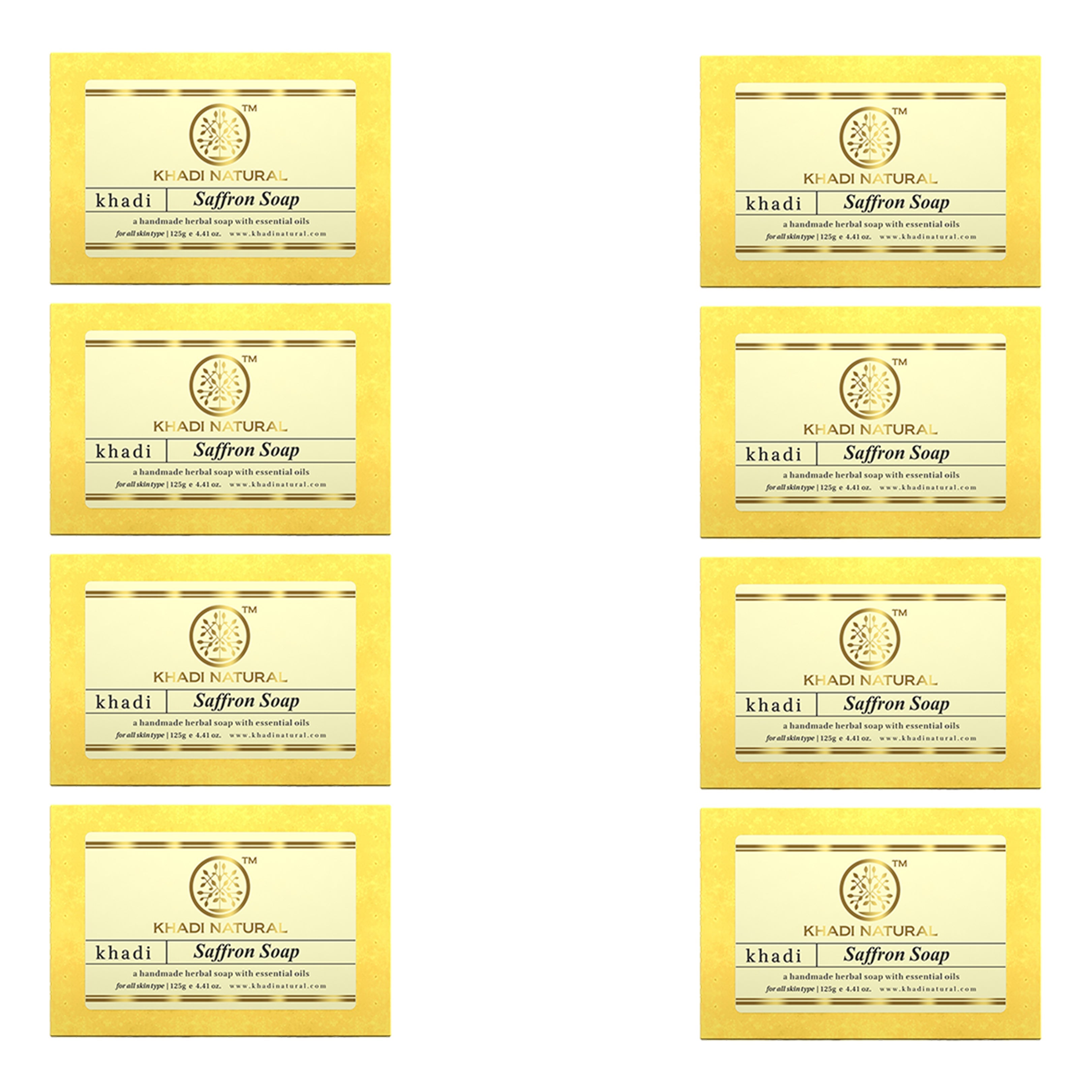 Khadi Natural Saffron Soap Combo Pack Of 8 – 125gm Each - Buy from Indicrest