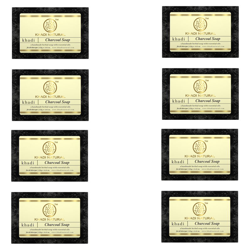 Khadi Natural Charcoal Soap Combo Pack Of 8 – 125gm Each - Buy from Indicrest