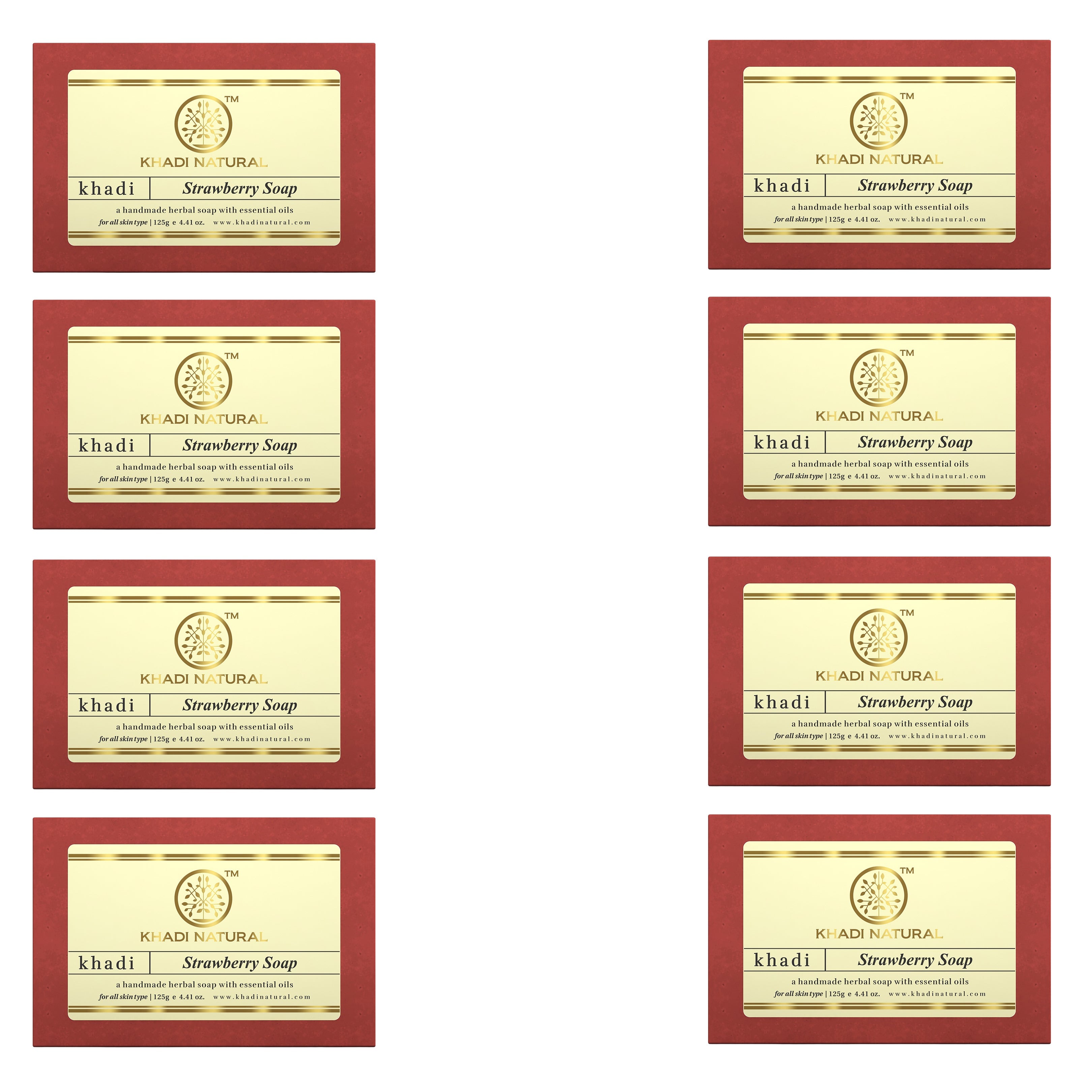 Khadi Natural Strawberry Soap Combo Pack Of 8 – 125gm Each - Buy from Indicrest