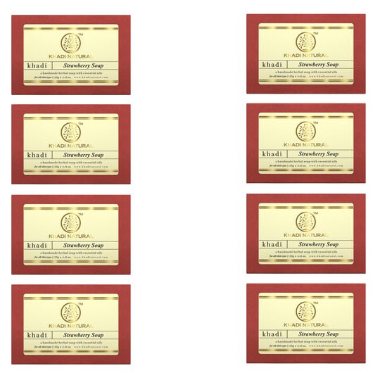 Khadi Natural Strawberry Soap Combo Pack Of 8 – 125gm Each - Buy from Indicrest