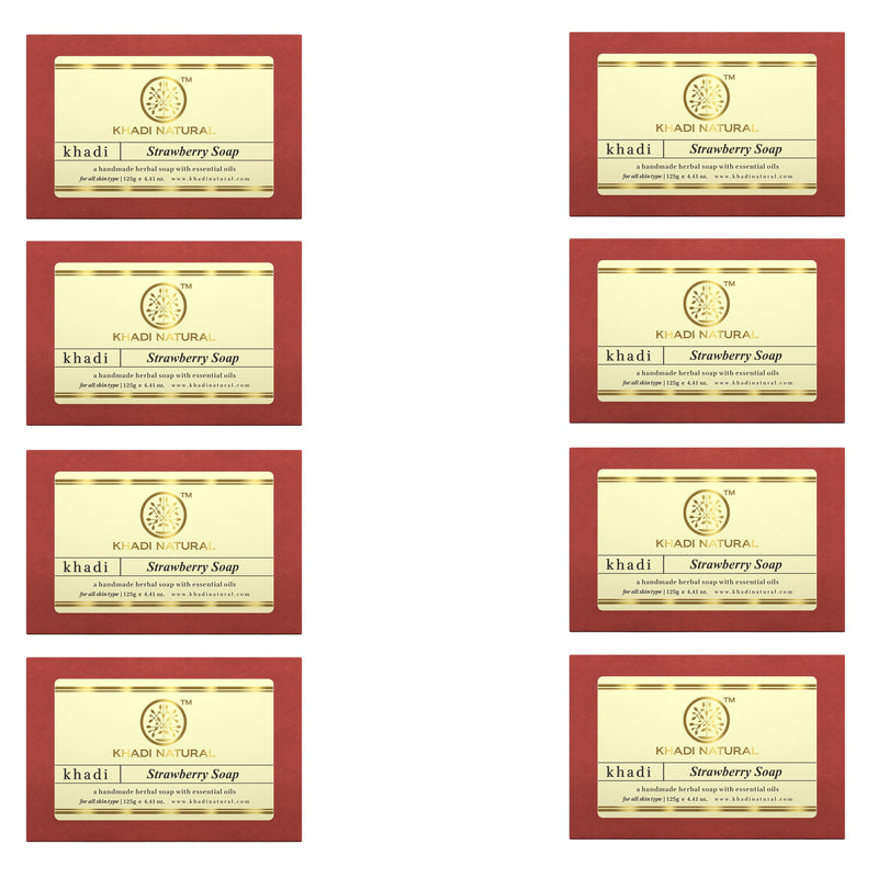 Khadi Natural Strawberry Soap Combo Pack Of 8 – 125gm Each - Buy from Indicrest