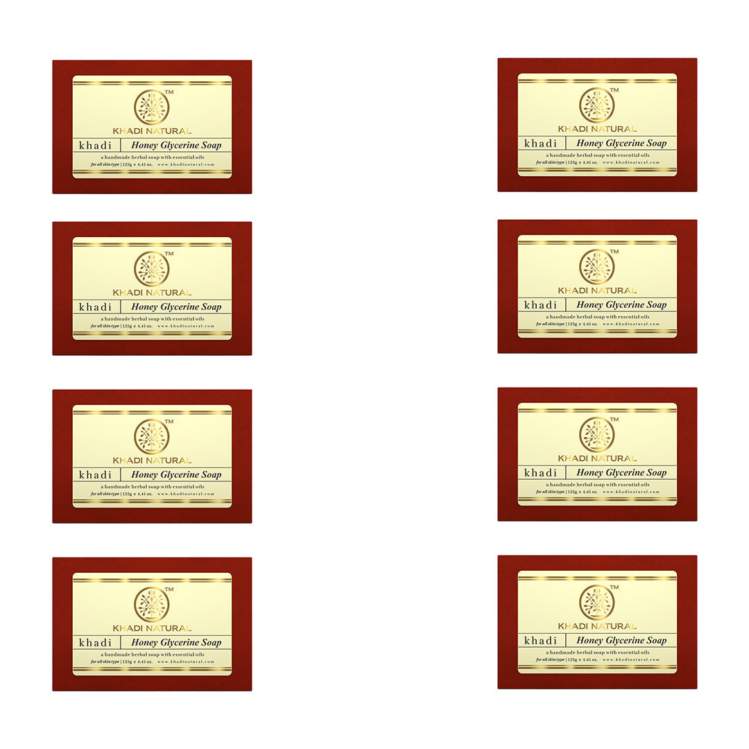 Khadi Natural Honey Glycerine Soap Combo Pack Of 8 – 125gm Each - Buy from Indicrest