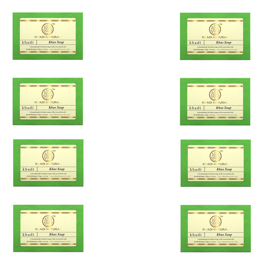 Khadi Natural Herbal Khus Soap Combo Pack Of 8 – 125gm Each - Buy from Indicrest