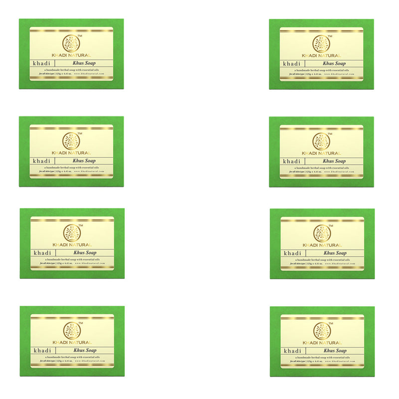 Khadi Natural Herbal Khus Soap Combo Pack Of 8 – 125gm Each - Buy from Indicrest
