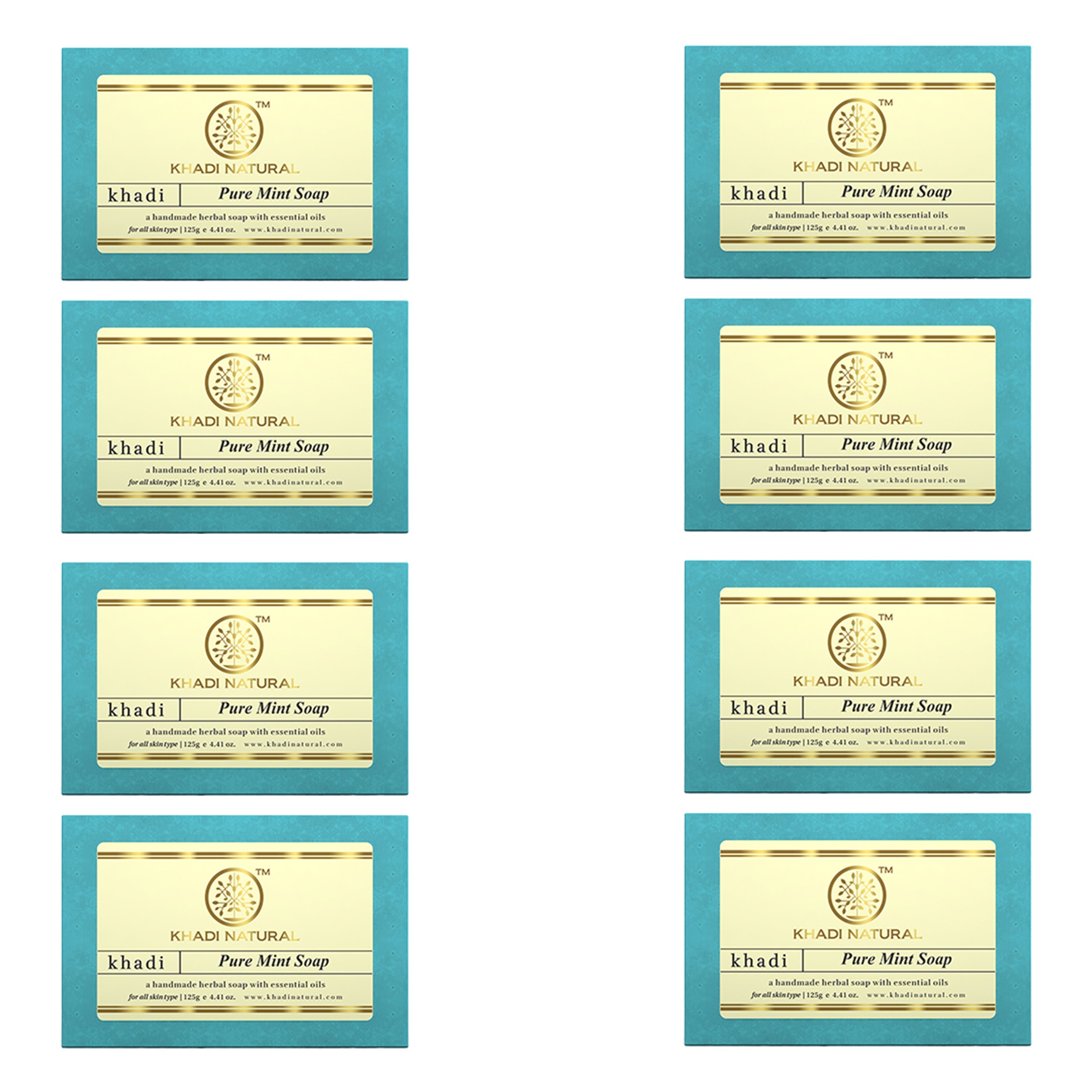 Khadi Natural Pure Mint Soap Combo Pack Of 8 – 125gm Each - Buy from Indicrest