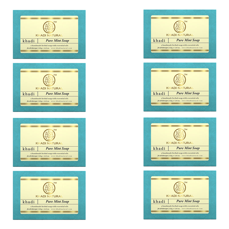 Khadi Natural Pure Mint Soap Combo Pack Of 8 – 125gm Each - Buy from Indicrest