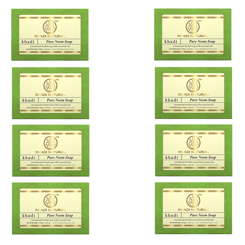 Khadi Natural Pure Neem Soap Combo Pack Of 8 – 125gm Each - Buy from Indicrest