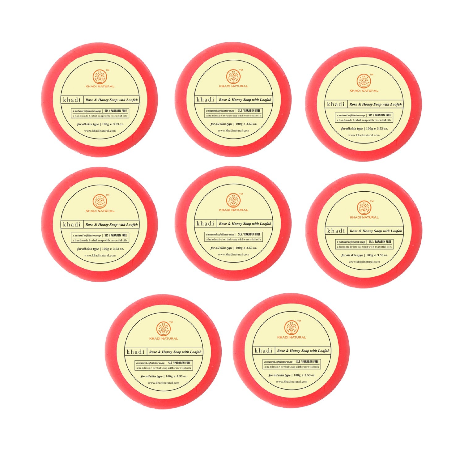 Khadi Natural Rose & Honey Loofah Soap - 100gm - Image 9 - Buy from Indicrest
