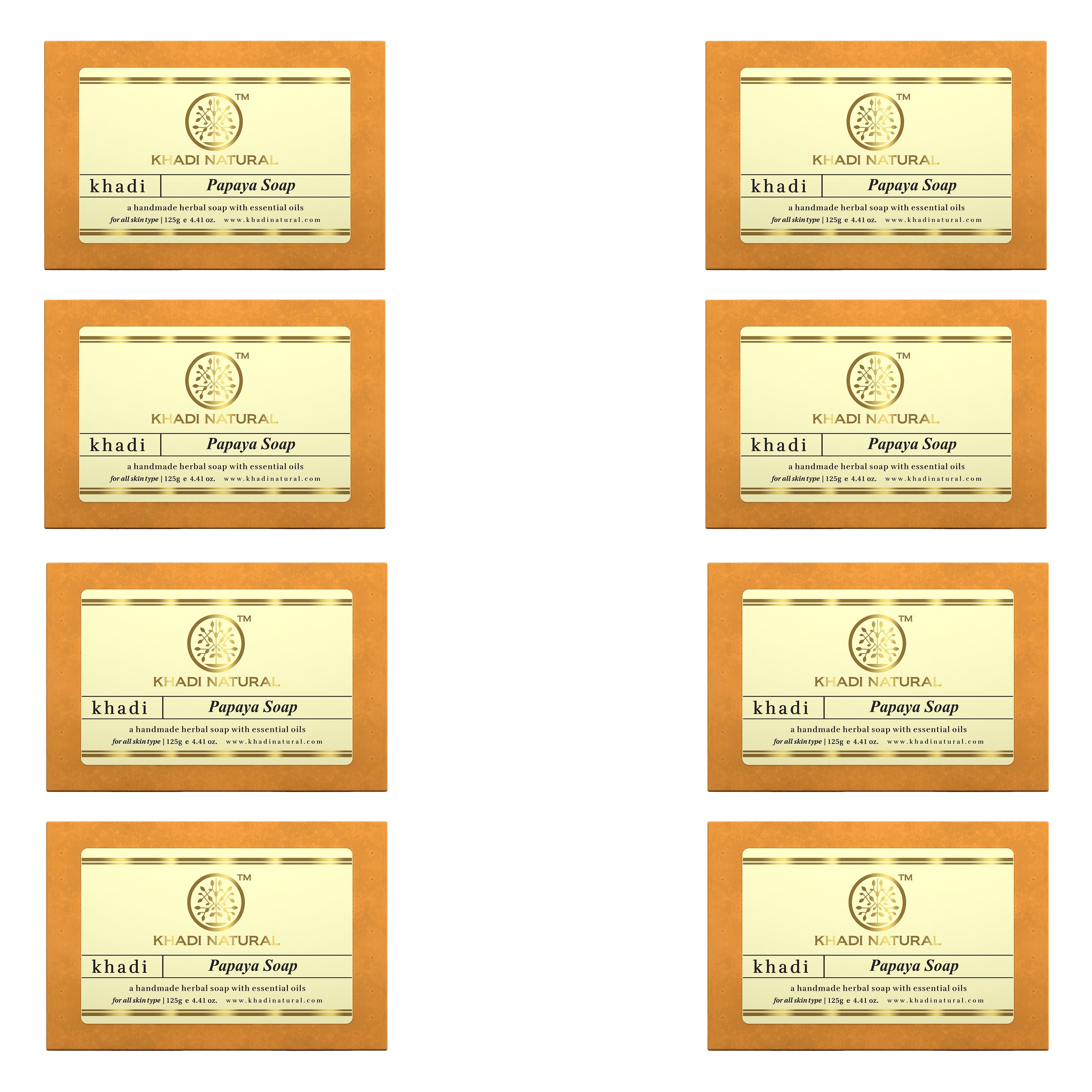 Khadi Natural Papaya Soap Combo Pack Of 8 – 125gm Each - Buy from Indicrest