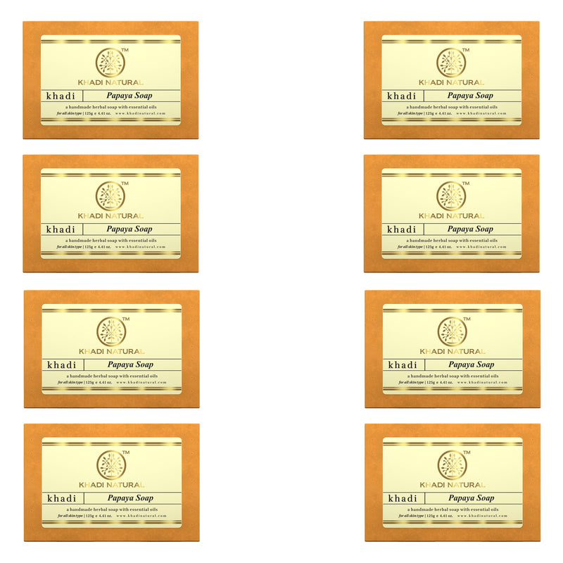 Khadi Natural Papaya Soap Combo Pack Of 8 – 125gm Each - Buy from Indicrest