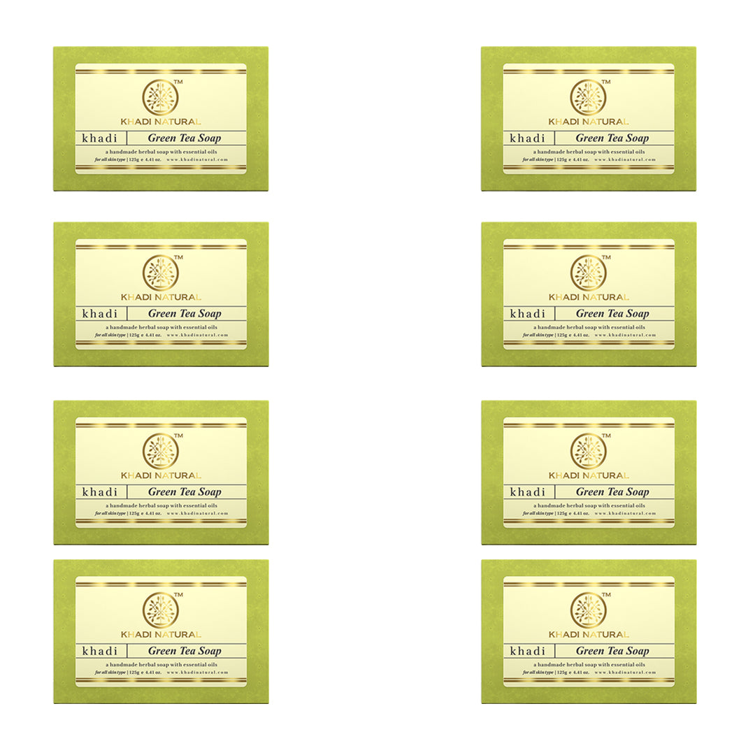 Khadi Natural Green Tea Soap Combo Pack Of 8 – 125gm Each - Buy from Indicrest