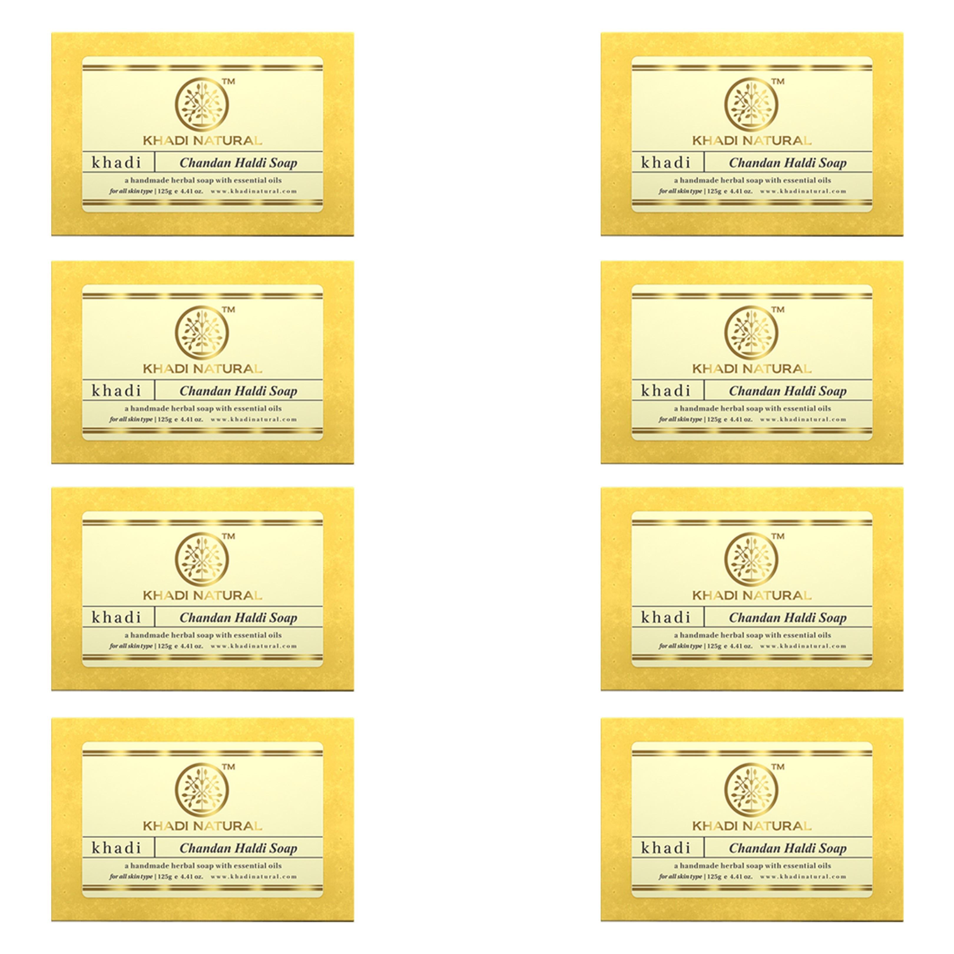 Khadi Natural Herbal Chandan Haldi Soap Combo Pack Of 8 – 125gm Each - Buy from Indicrest