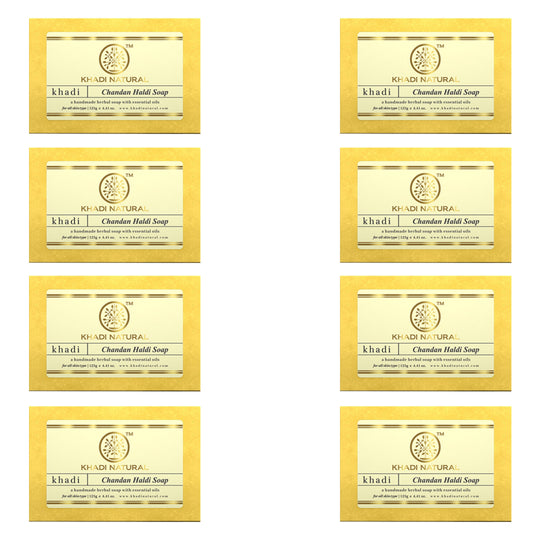 Khadi Natural Herbal Chandan Haldi Soap Combo Pack Of 8 – 125gm Each - Buy from Indicrest
