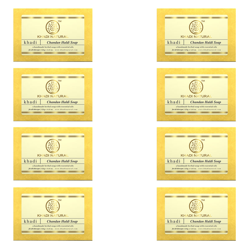 Khadi Natural Herbal Chandan Haldi Soap Combo Pack Of 8 – 125gm Each - Buy from Indicrest