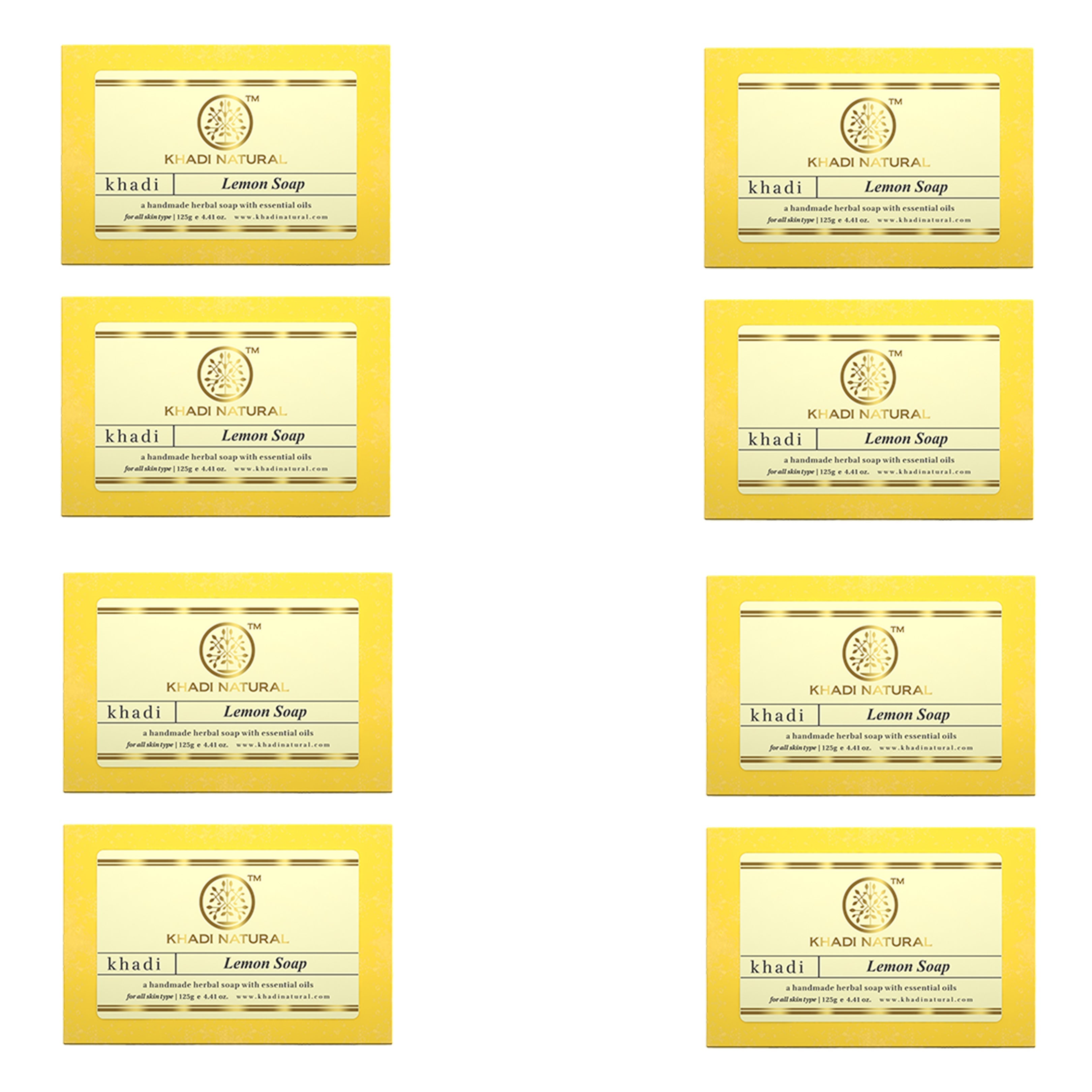 Khadi Natural Herbal Lemon Soap Combo Pack Of 8 – 125gm Each - Buy from Indicrest