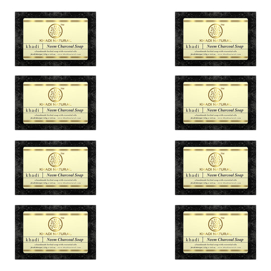 Khadi Natural Neem Charcoal Soap Combo Pack Of 8 – 125gm Each - Buy from Indicrest