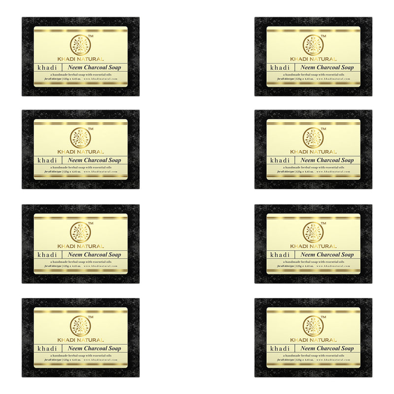 Khadi Natural Neem Charcoal Soap Combo Pack Of 8 – 125gm Each - Buy from Indicrest
