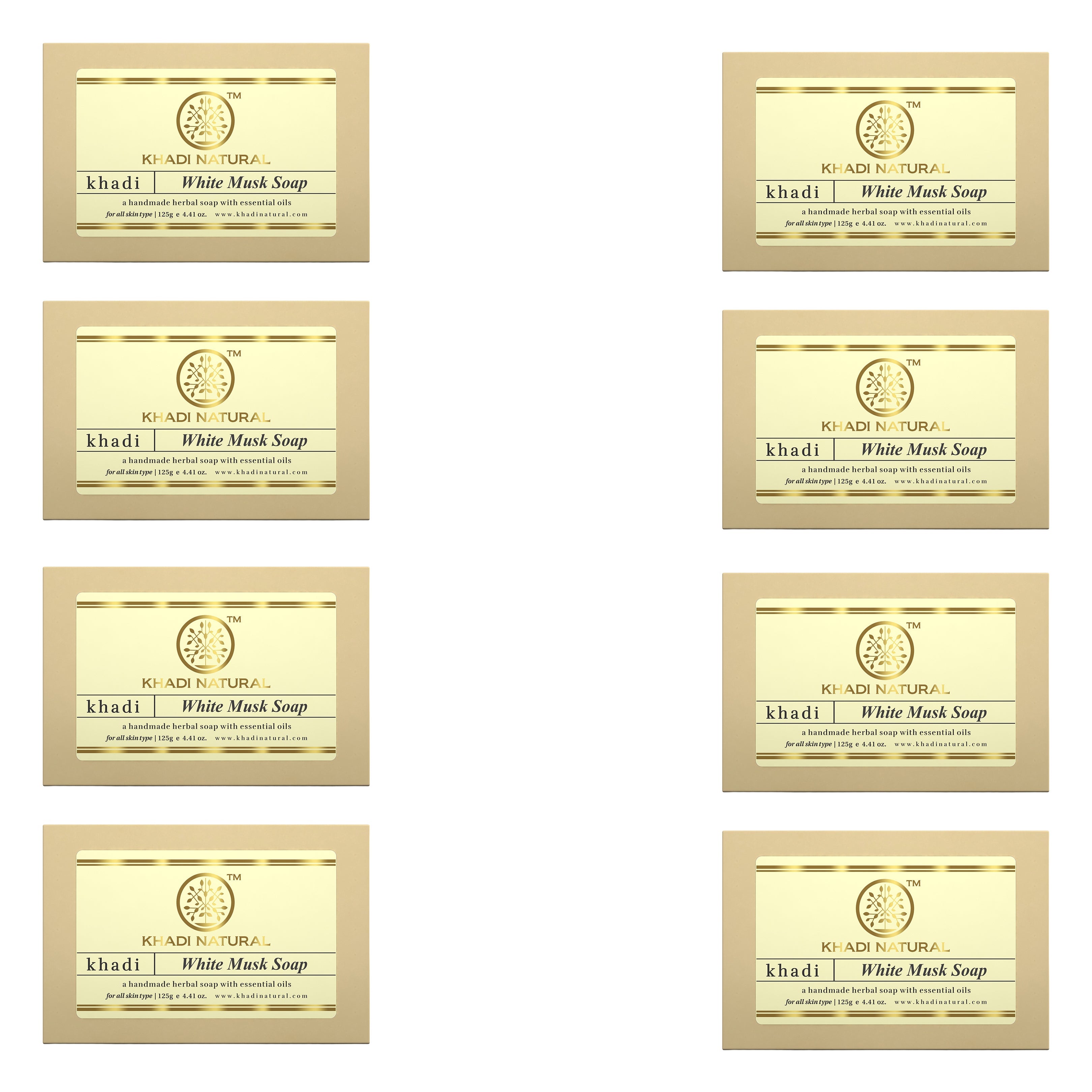 Khadi Natural Herbal White Musk Soap Combo Pack Of 8 – 125gm Each - Buy from Indicrest