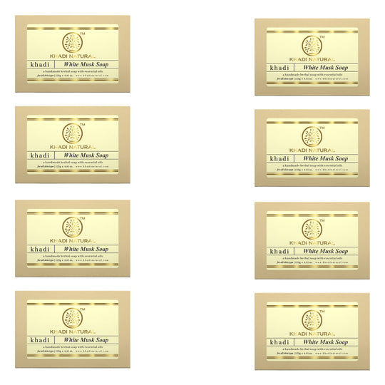 Khadi Natural Herbal White Musk Soap Combo Pack Of 8 – 125gm Each - Buy from Indicrest