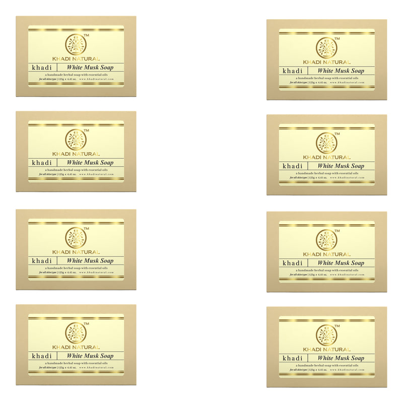 Khadi Natural Herbal White Musk Soap Combo Pack Of 8 – 125gm Each - Buy from Indicrest