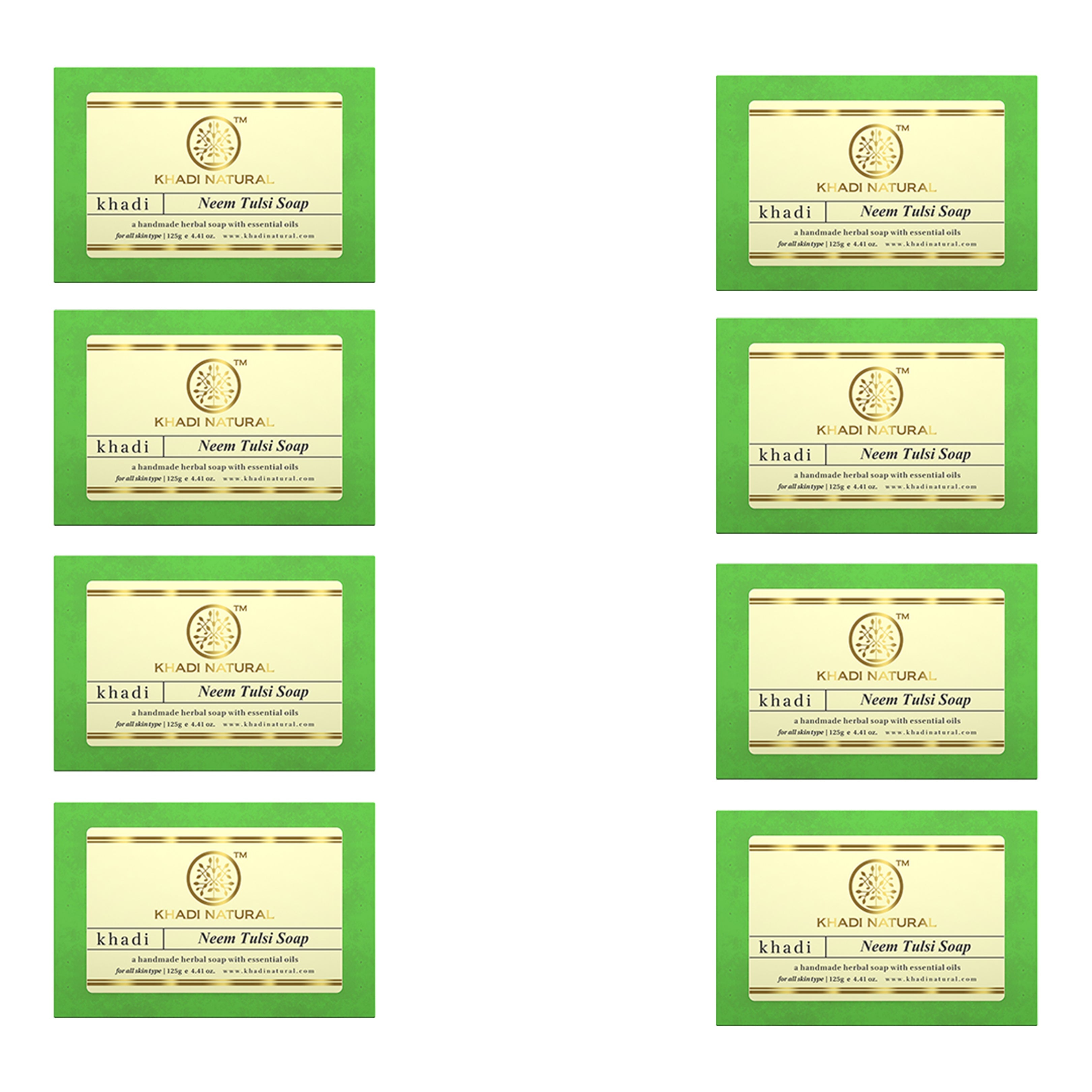 Khadi Natural Neem-Tulsi Soap Combo Pack Of 8 – 125gm Each - Buy from Indicrest